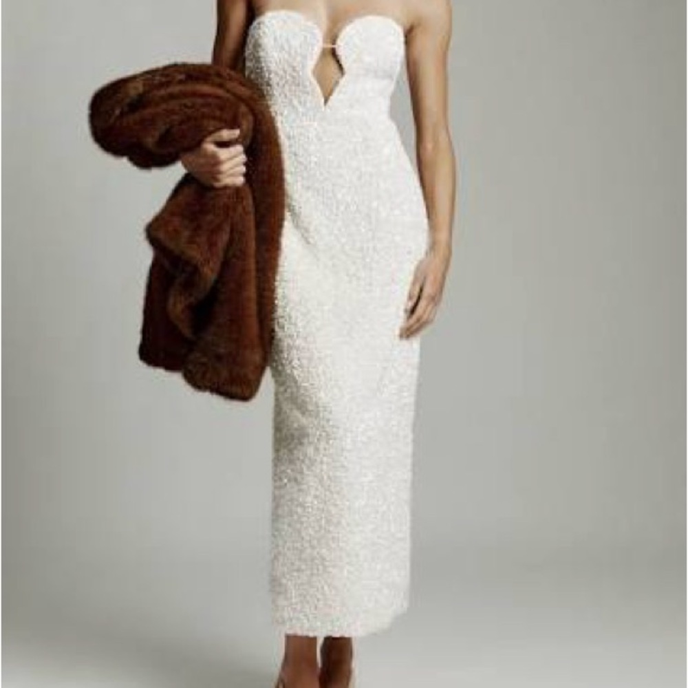 Bardot Strapless White Dress